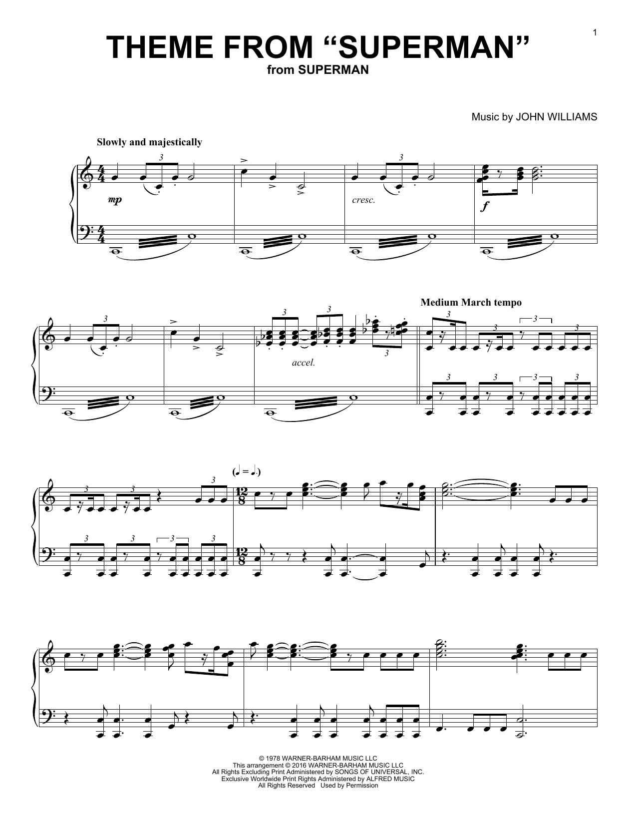 Product gallery: Page 1 of 1 Theme From "Superman", John Williams