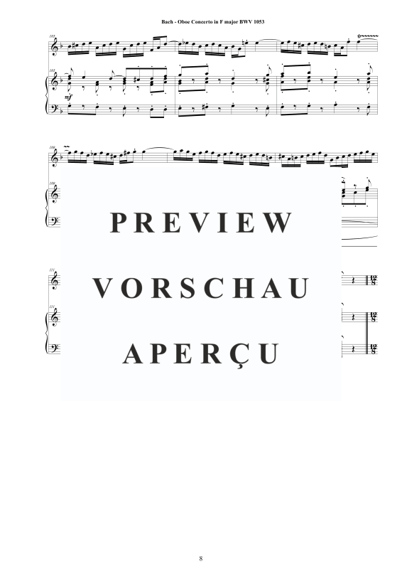 Produktgalerie: Seite 9 von 11 Oboen Konzert in F-Dur BWV 1053, , Oboe und Klavier