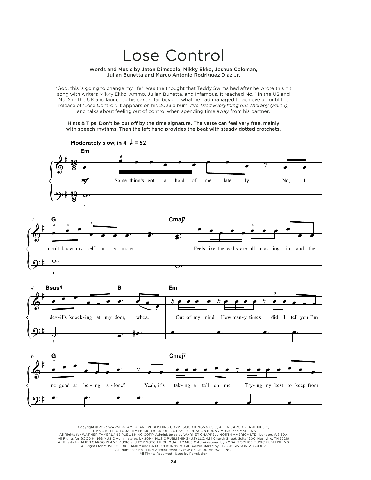 Produktbild zu:  Lose Control - Teddy Swims