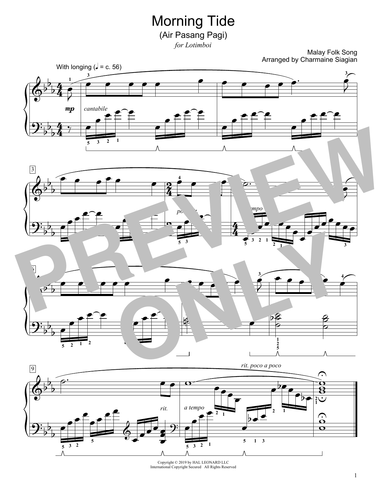 Product picture to: Morning Tide (Air Pasang Pagi) (arr. Charmaine Siagian)