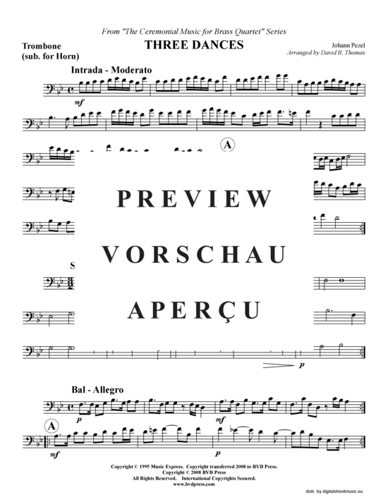 Produktgalerie: Seite 7 von 8 Drei Tänze, , (2xTrompete in B, Horn in F, Posaune)