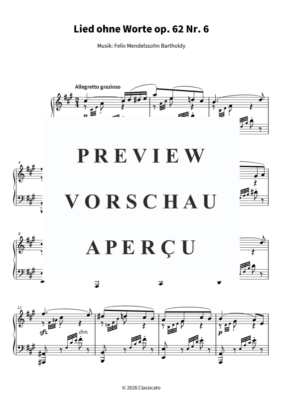 Product gallery: Page 5 of 9 Lied ohne Worte op. 62 Nr. 6, , Solo Piano