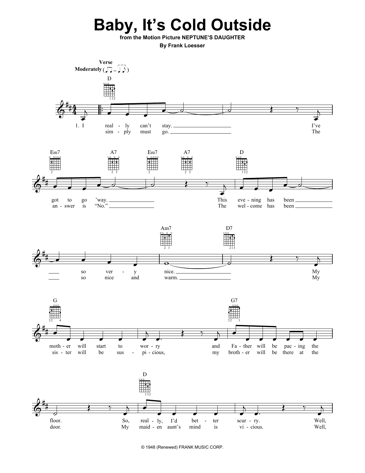 Product gallery: Page 1 of 1 Baby, It's Cold Outside, Frank Loesser