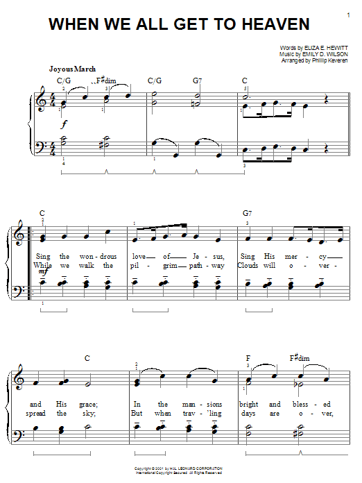 Product picture to: When We All Get To Heaven (arr. Phillip Keveren)
