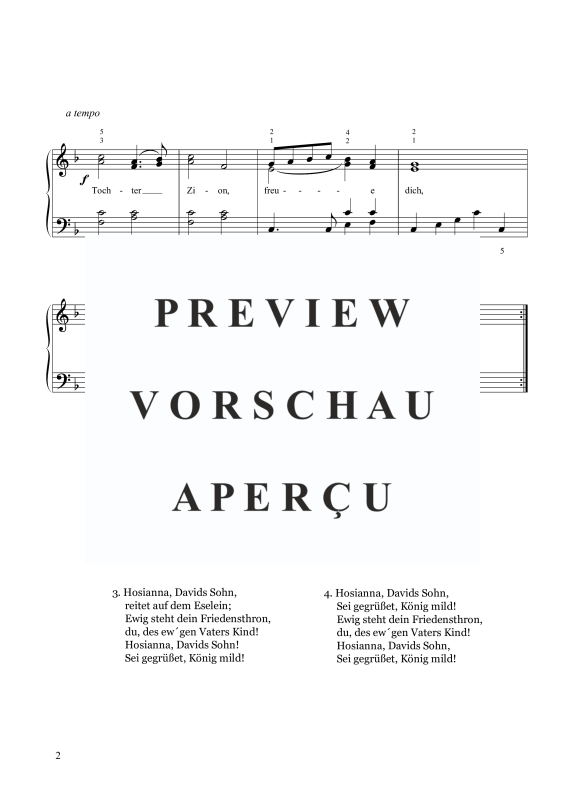 Produktgalerie: Seite 3 von 3 Tochter Zion, freue dich, , Klavier Solo