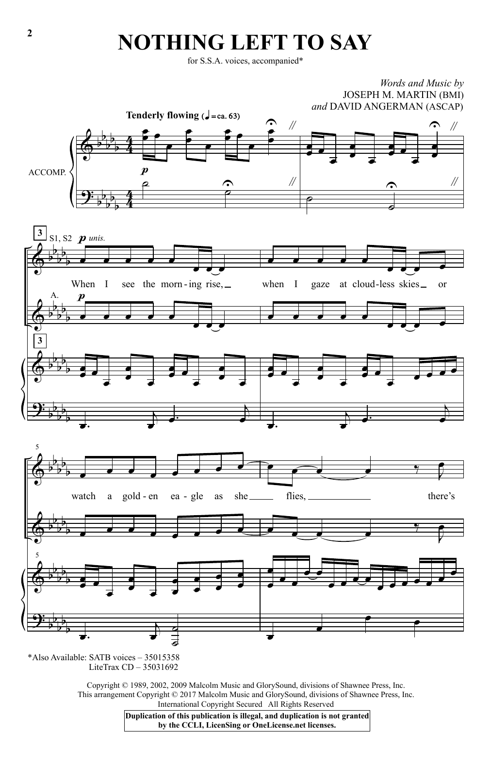 Produktgalerie: Seite 1 von 1 Nothing Left To Say, David Angerman, Chor