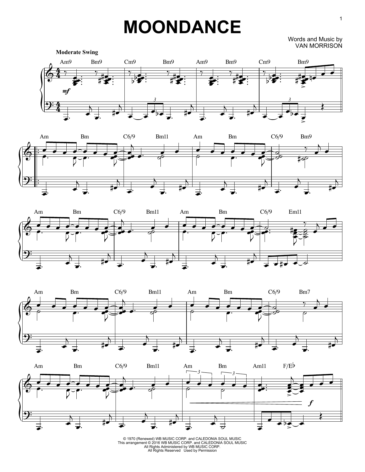 Product gallery: Page 1 of 1 Moondance [Jazz version] (arr. Brent Edstrom), Van Morrison