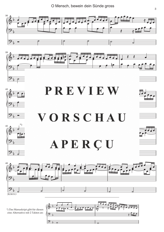 gallery: O Mensch, bewein dein Sünde gross , , (Orgel Solo)