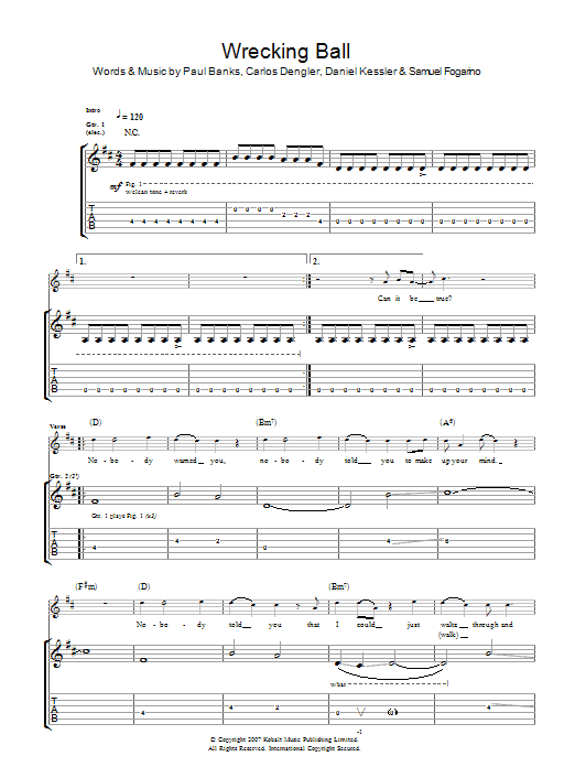 Produktgalerie: Seite 1 von 1 Wrecking Ball, Interpol, Gitarre