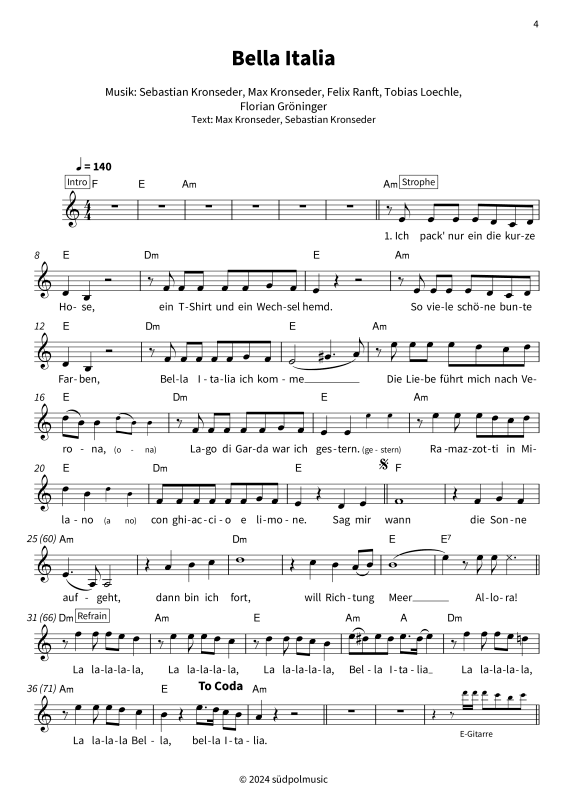 gallery: Bayrische Popmusik - Leadsheets von DeSchoWieda, DeSchoWieda, Gesang & Akkorde