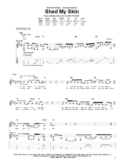 Produktgalerie: Seite 1 von 1 Shed My Skin, Alter Bridge, Gitarre