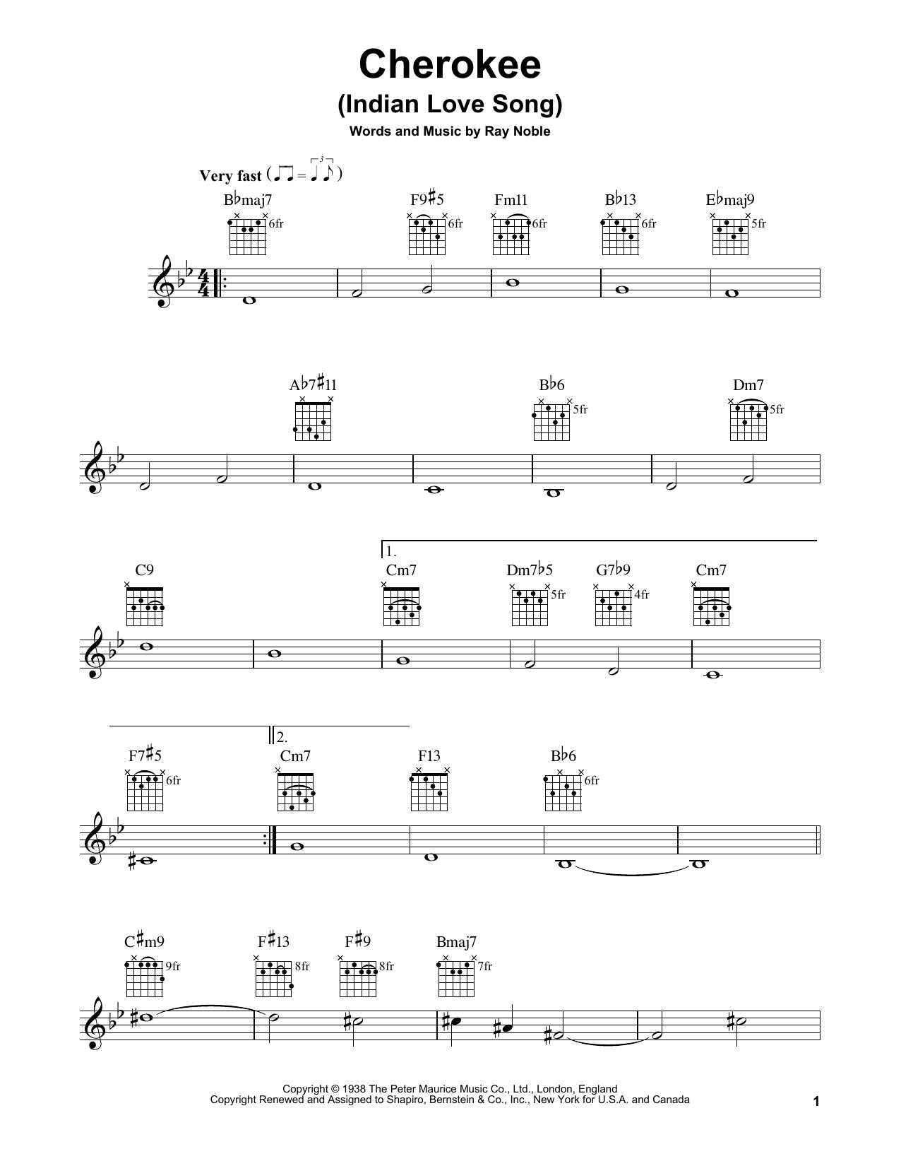 Produktbild zu: Cherokee (Indian Love Song)
