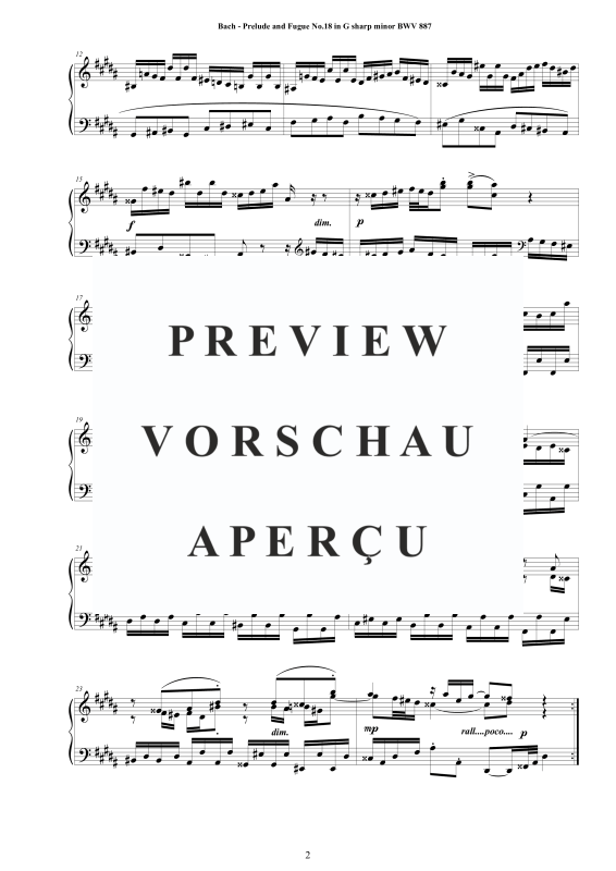 Product gallery: Page 3 of 10 Präludium und Fuge Nr. 18 in Gis-Moll BWV 887, , Solo Piano