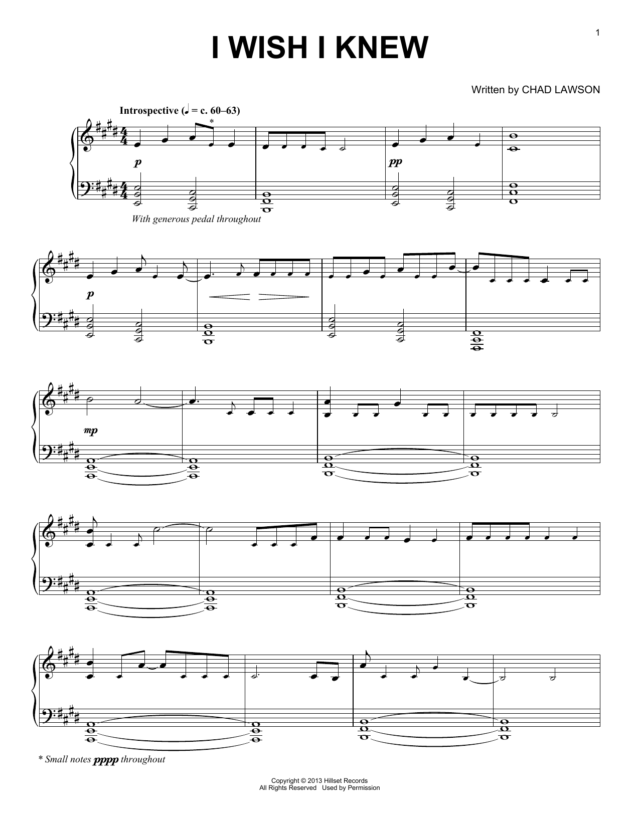 Produktgalerie: Seite 1 von 1 I Wish I Knew, Chad Lawson, Klavier