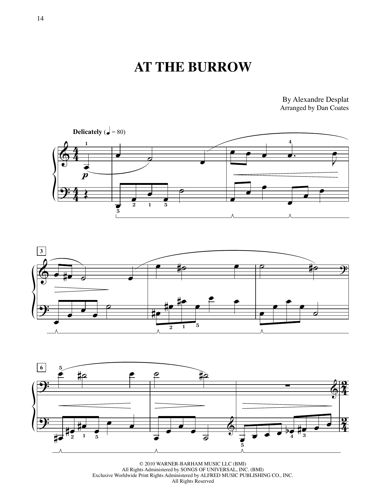 Product picture to: At The Burrow (from Harry Potter And The Deathly Gallows, Pt. 1) (arr. Dan Coates)