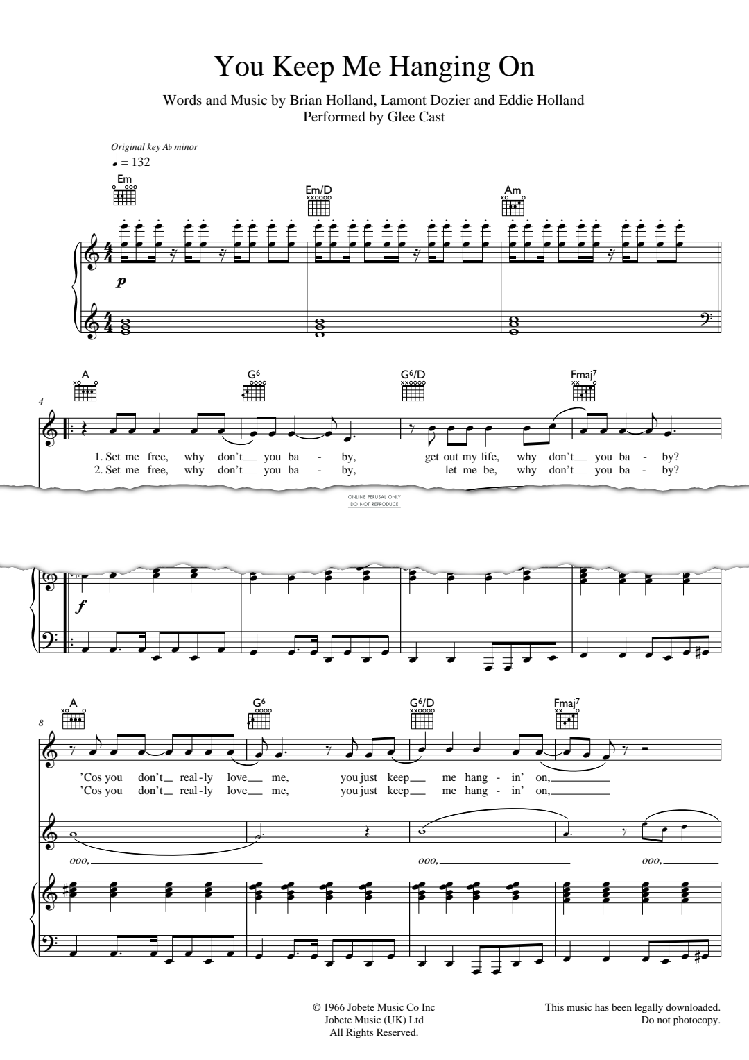 gallery: You Keep Me Hangin' On, Glee Cast, Gesang, Gitarre, Klavier