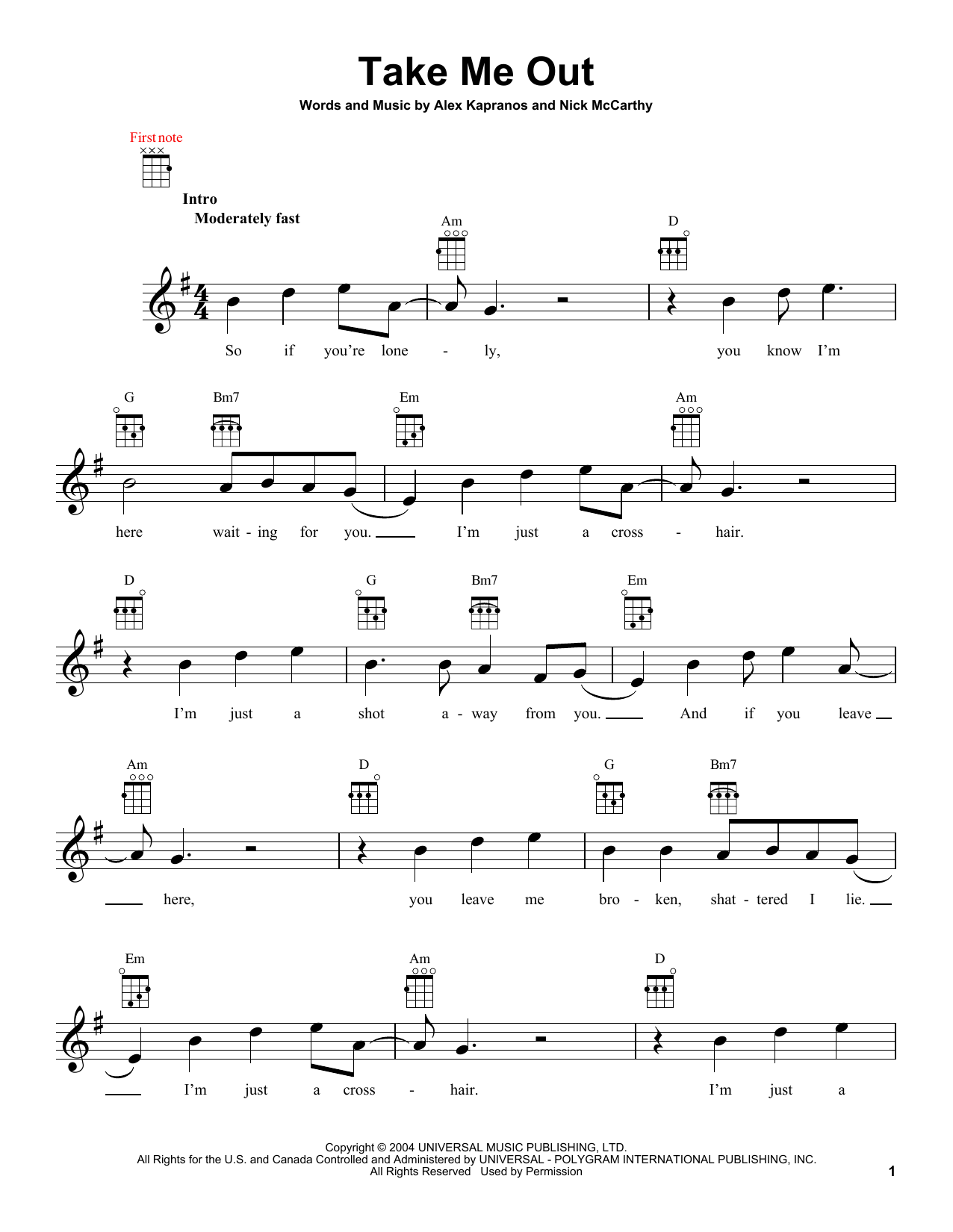 Product gallery: Page 1 of 1 Take Me Out, Franz Ferdinand