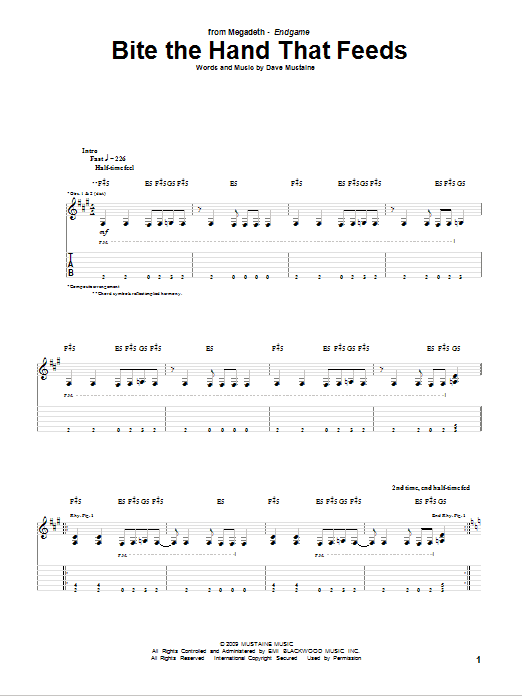 Produktgalerie: Seite 1 von 1 Bite The Hand That Feeds, Megadeth, Gitarre