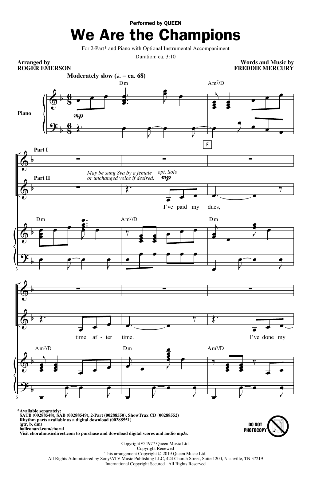 Produktbild zu: We Are The Champions (arr. Roger Emerson)