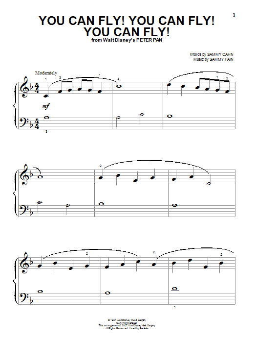 Produktgalerie: Seite 1 von 1 You Can Fly! You Can Fly! You Can Fly! (from Peter Pan), Sammy Cahn, Klavier