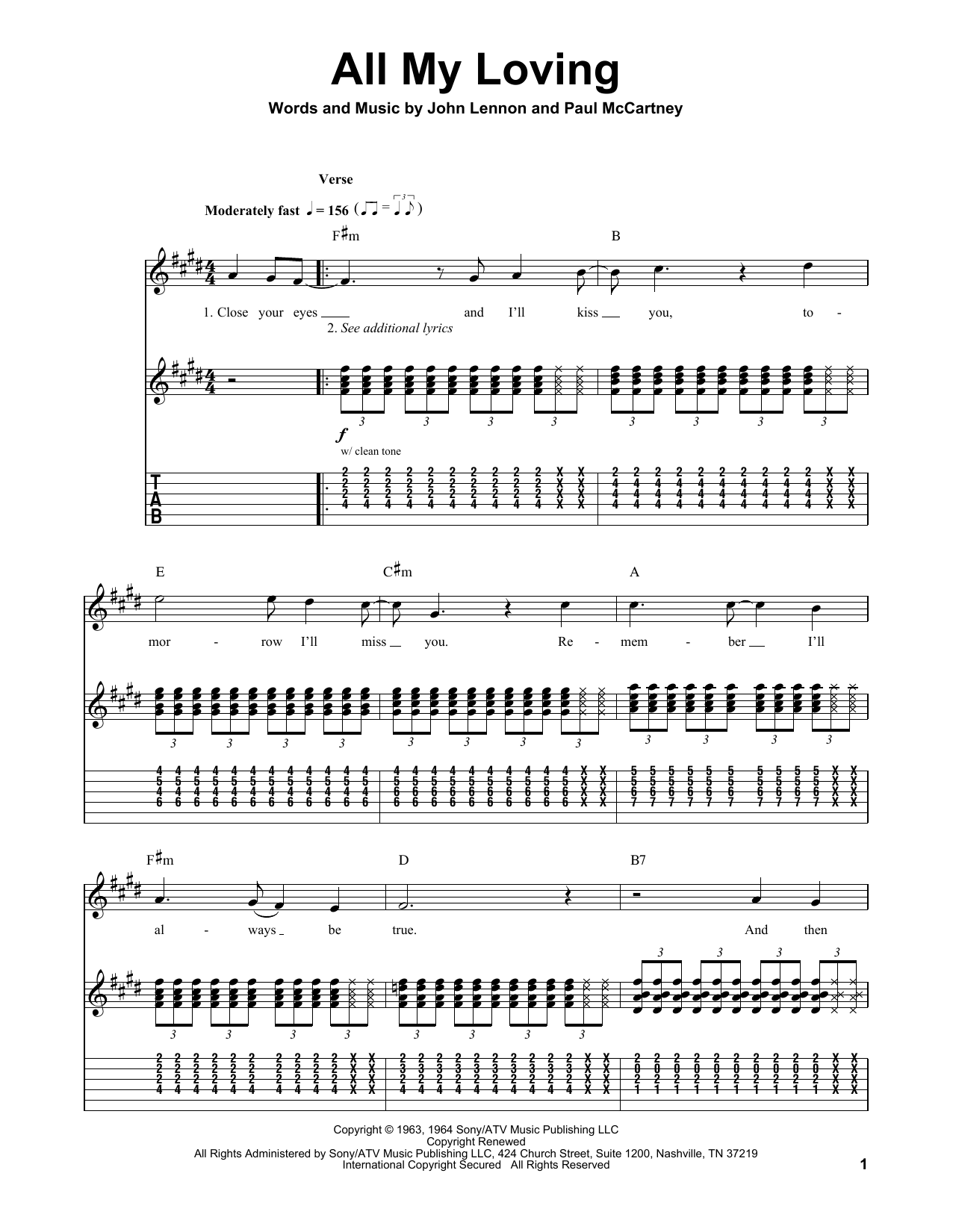 Produktgalerie: Seite 1 von 1 All My Loving, The Beatles, Gitarre