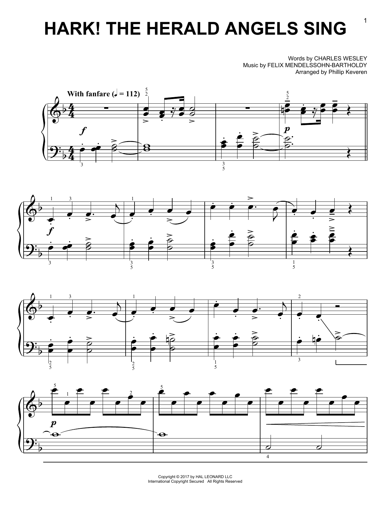Produktgalerie: Seite 1 von 1 Hark! The Herald Angels Sing [Classical version] (arr. Phillip Keveren), Felix Mendelssohn-Bartholdy, Klavier