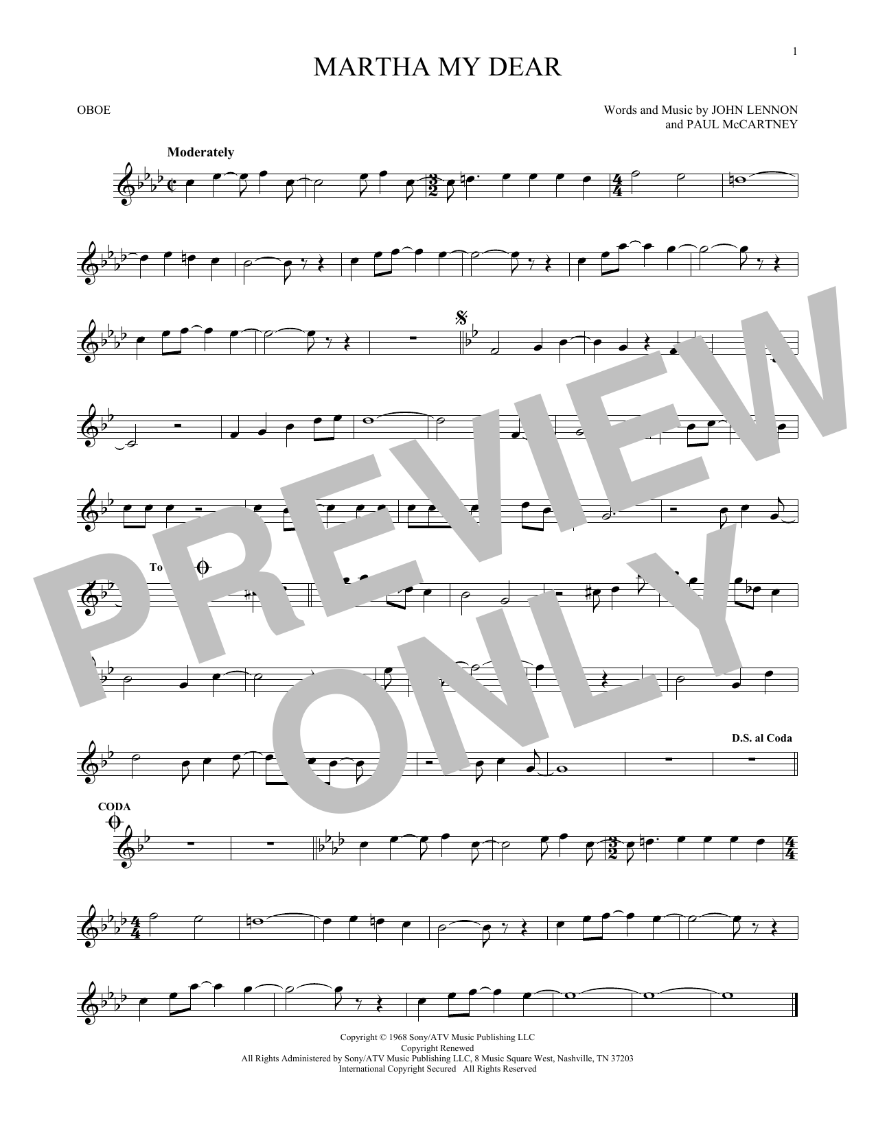 Produktgalerie: Seite 1 von 1 Martha My Dear, The Beatles, Oboe