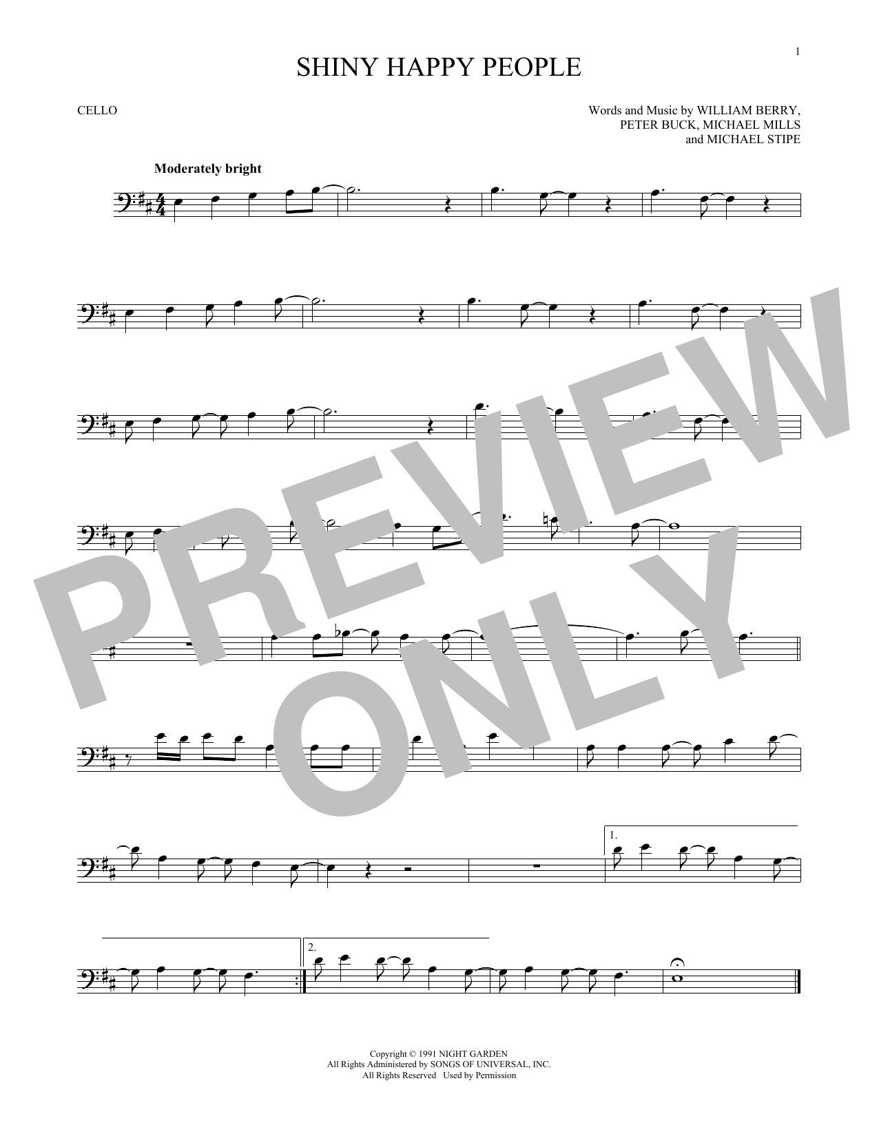 Produktgalerie: Seite 1 von 1 Shiny Happy People, R.E.M., Violoncello