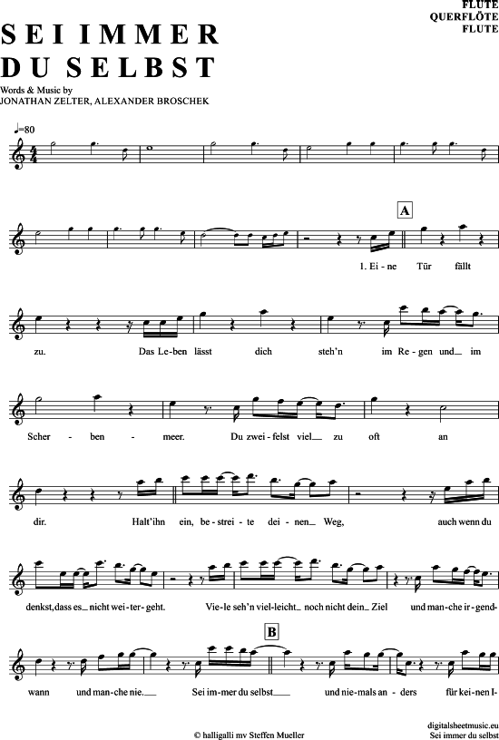 Product gallery: Page 1 of 4 Sei Immer Du Selbst , Zelter, Jonathan, (transverse flute)