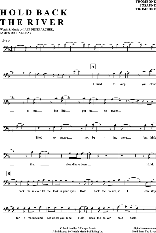 Product gallery: Page 1 of 4 Hold back the river , Bay, James, (Posaune / Bariton)