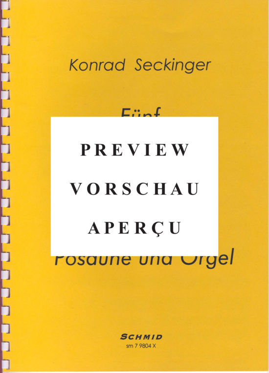 Product gallery: Page 2 of 21 Fünf Choralspiele , , (trombone + organ)