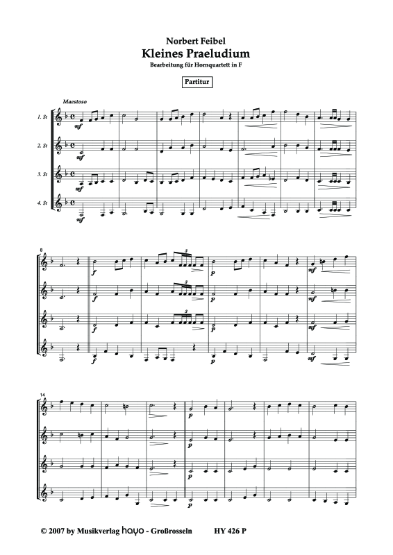 gallery: Kleines Präludium, , (Horn Quartett)