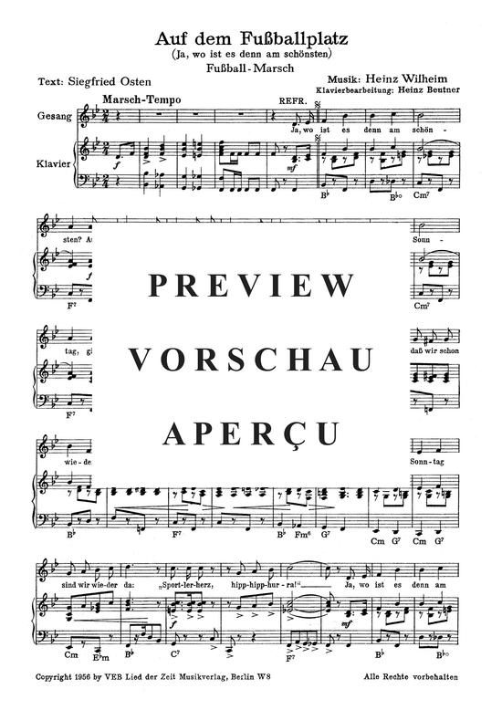 Product gallery: Page 3 of 3 Auf dem Fußballplatz (Ja, wo ist es denn am schönsten), , Piano and Voice