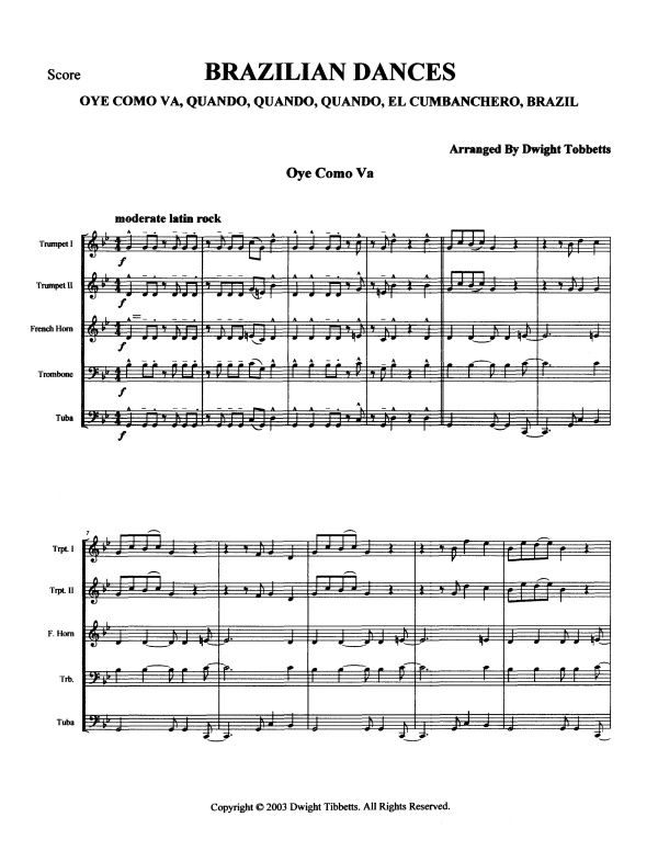 Produktgalerie: Seite 1 von 11 Brazilian Dances, , Blechbläserquintett