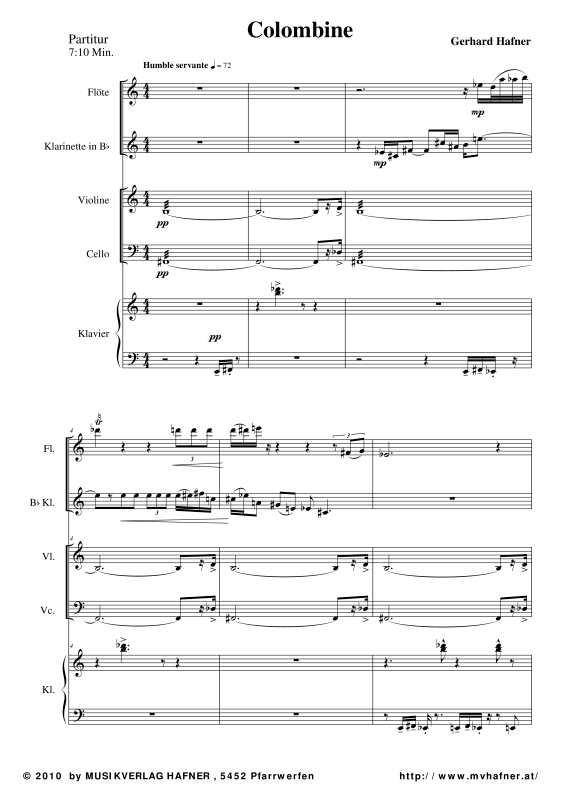 Product gallery: Page 1 of 11 Colombine, , (Mixed ensemble woodwinds, strings and piano)