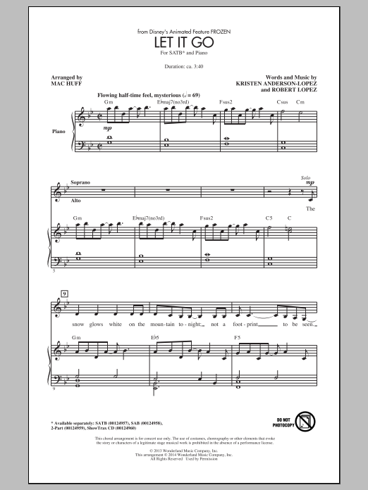 Produktbild zu: Let It Go (from Frozen) (arr. Mac Huff)