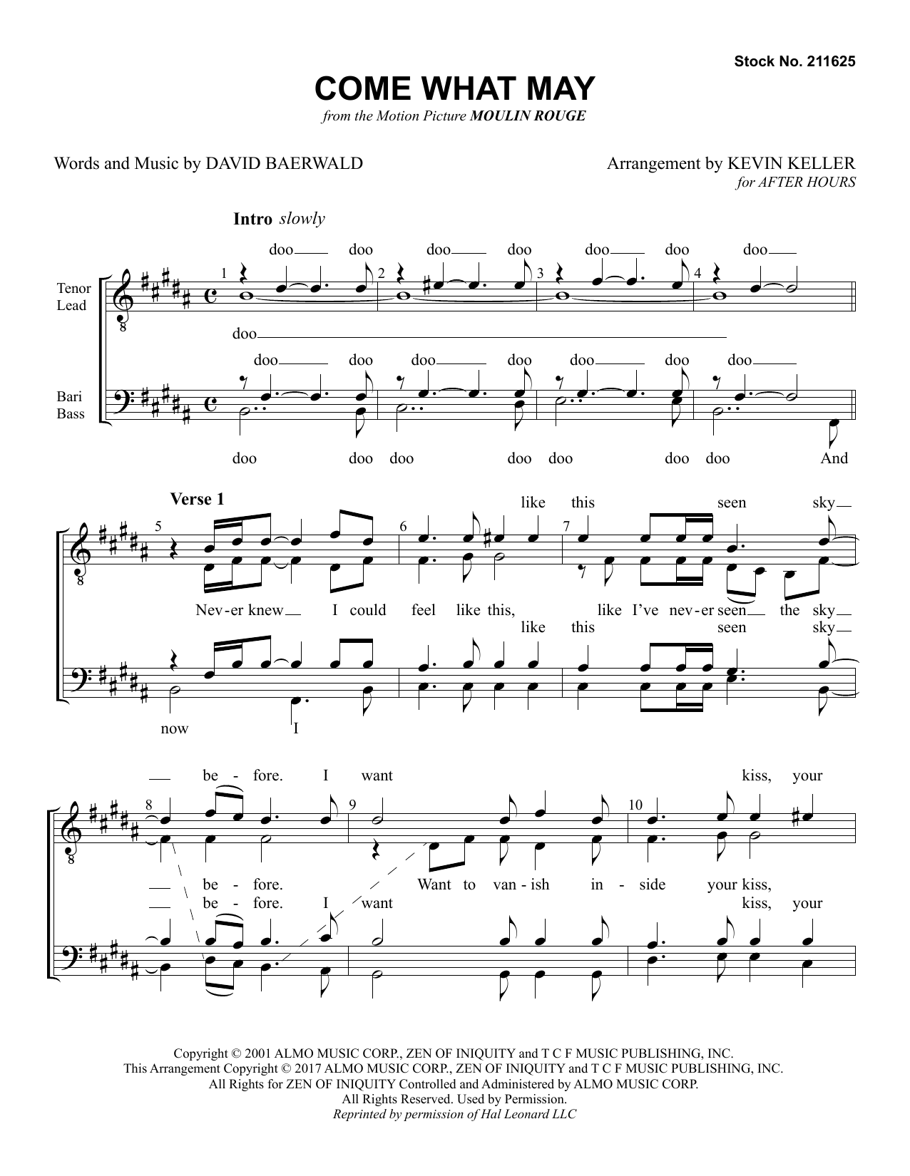 Product picture to: Come What May (from Moulin Rouge) (arr. Kevin Keller)