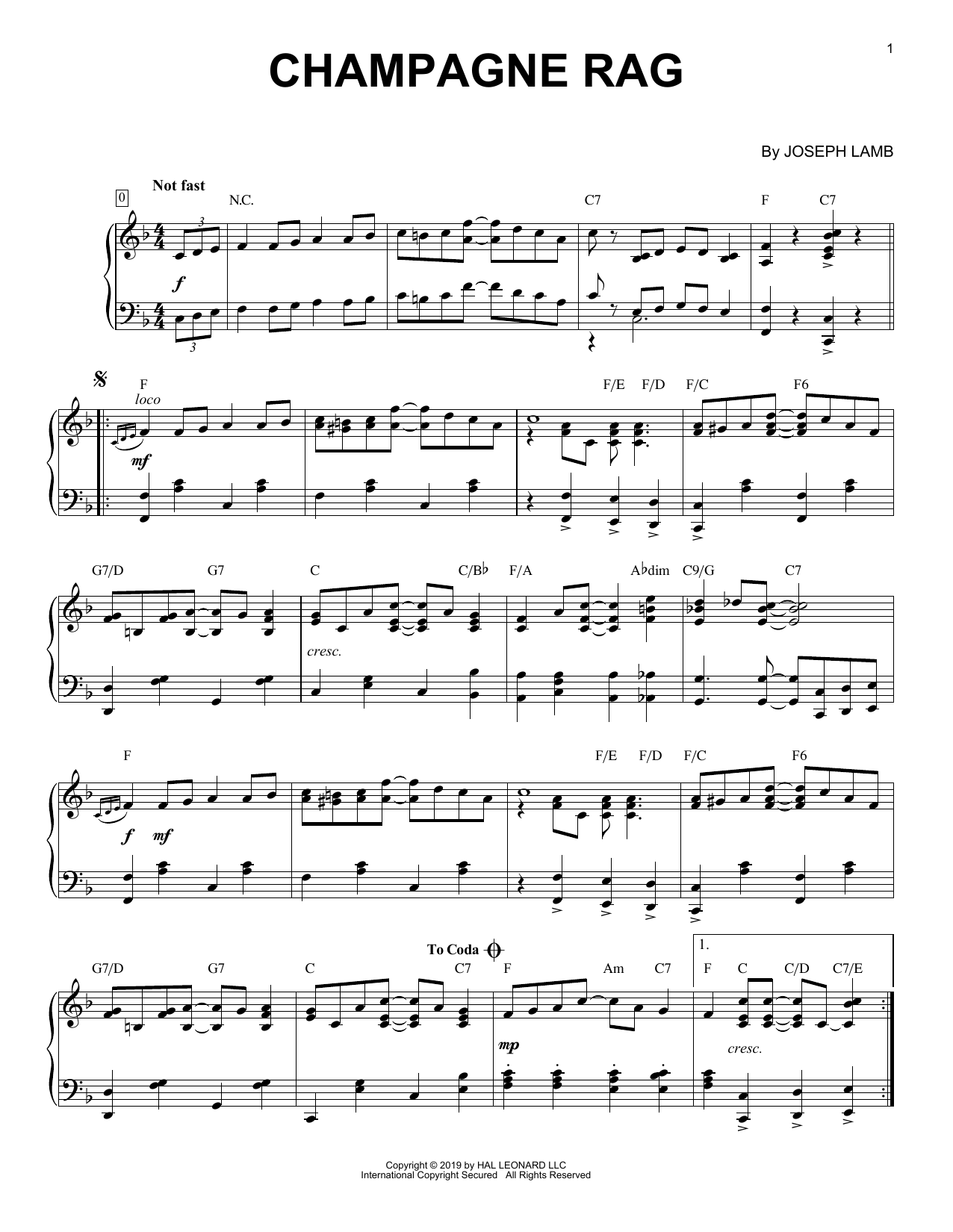 Product picture to: Champagne Rag [Jazz version]