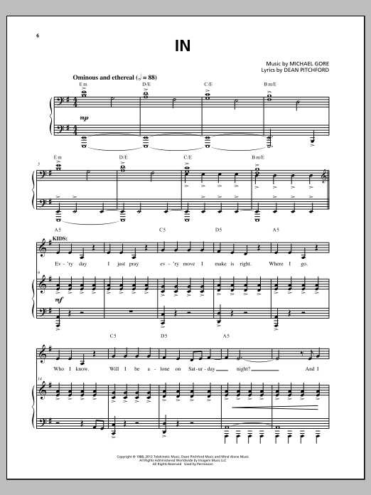 Produktbild zu: In (from Carrie The Musical)