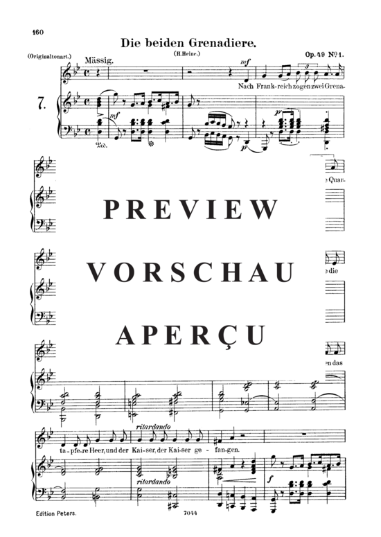 gallery: Die beiden Grenadiere, Op.49 No.1 , , (Gesang tief + Klavier)