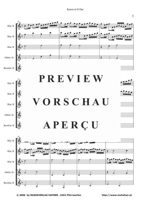 gallery: Kanon in D-Dur, , (Clarinet Quintet)