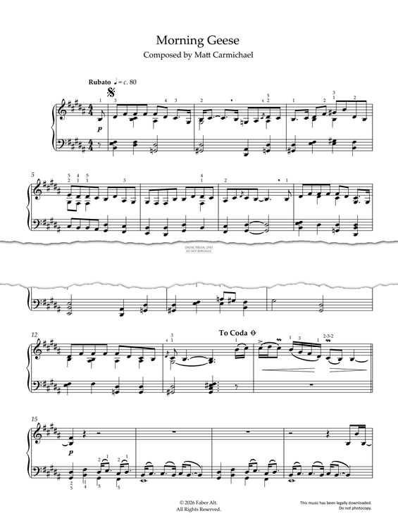 Produktgalerie: Seite 1 von 1 Morning Geese, Matt Carmichael, Klavier