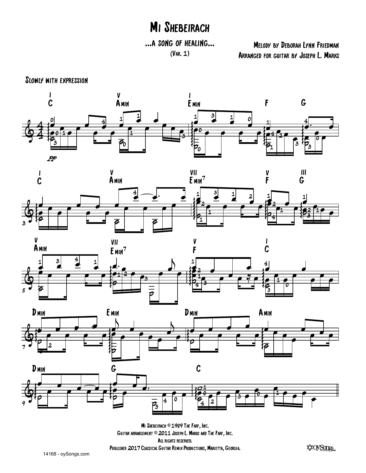 Product gallery: Page 1 of 1 Mi Shebeirach Var 1 (arr. Joe Marks), Debbie Friedman