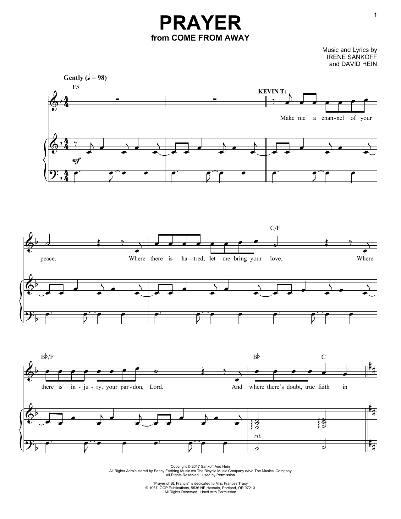 Product picture to: Prayer (from Come from Away)
