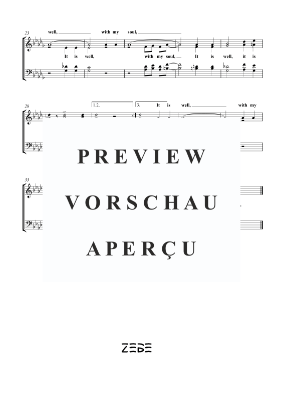 Produktgalerie: Seite 4 von 8 It Is Well With My Soul, , Gemischter Chor SAB, Bariton Solo und Klavier