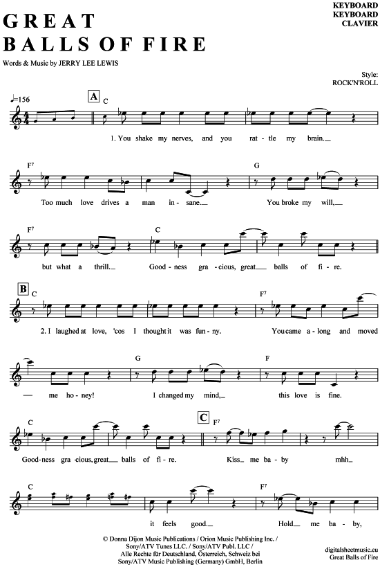 Product gallery: Page 1 of 4 Great balls of fire , Lewis, Jerry Lee, (Keyboard)