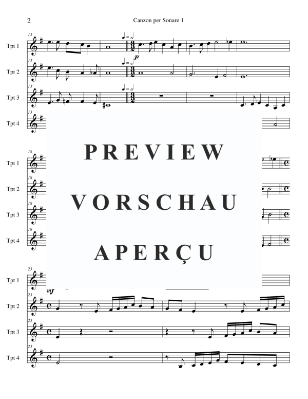 Product gallery: Page 4 of 10 Canzone per Sonare Nr. 1 - La Spiritata, , Trumpet Quartet