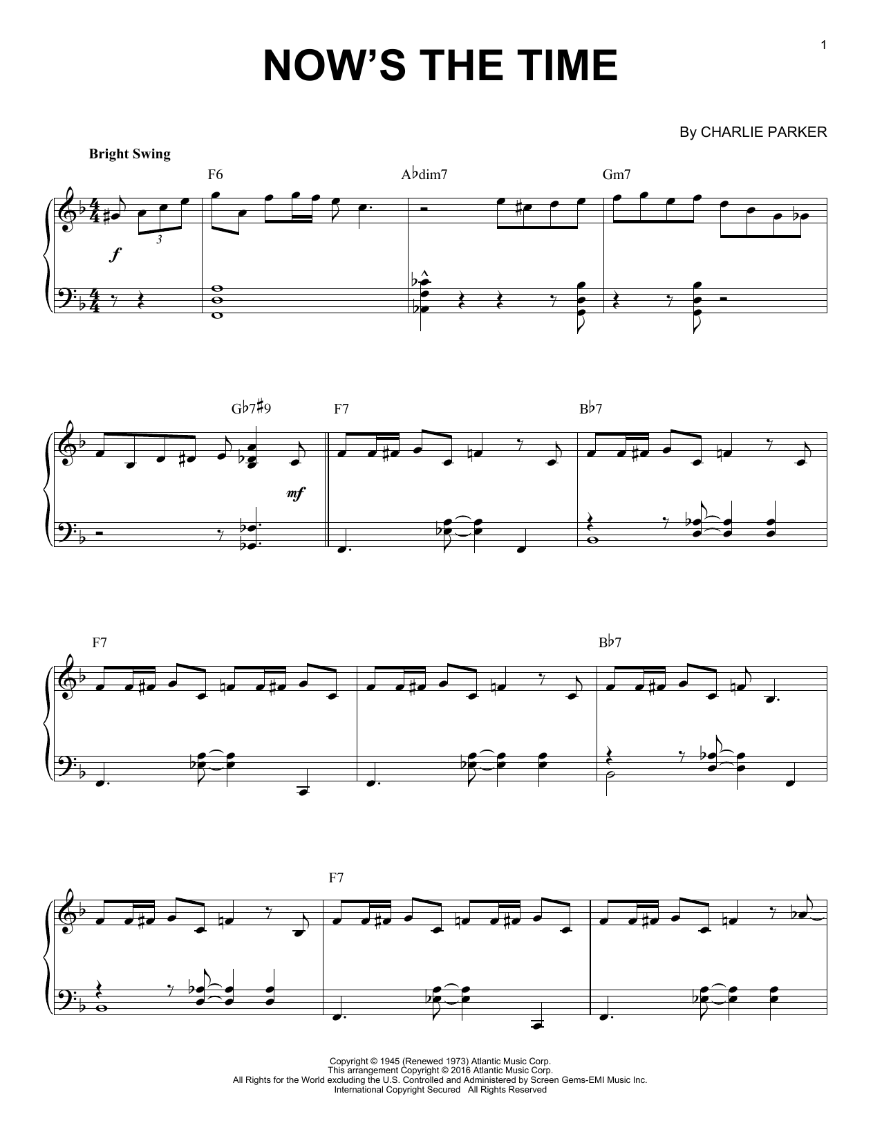 Produktbild zu: Now's The Time (arr. Brent Edstrom)
