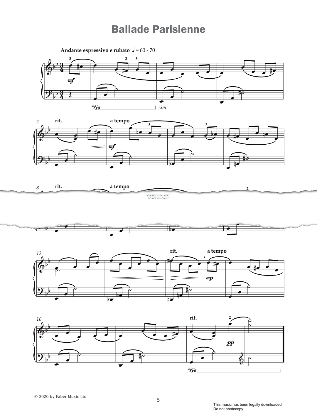 Produktgalerie: Seite 1 von 1 Ballade Parisienne (from 'Improve Your Sight-Reading! A Piece a Week Piano Grade 6'), Paul Harris, Klavier