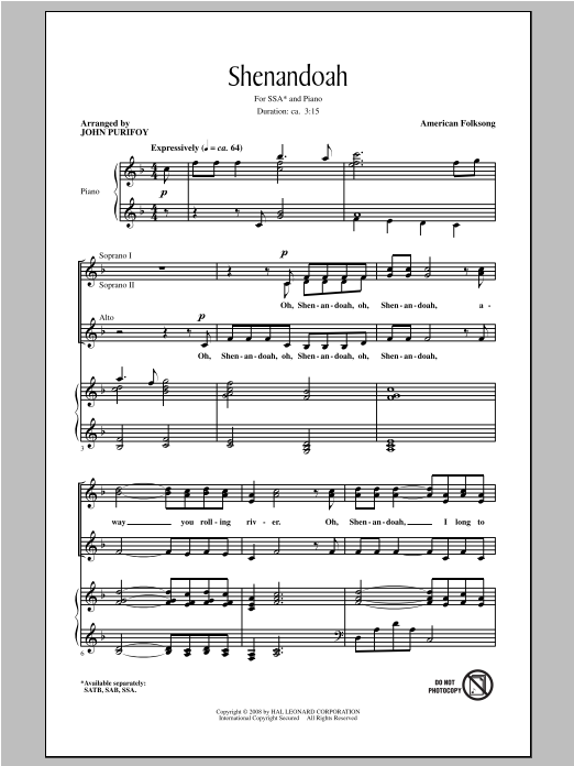 Product gallery: Page 1 of 1 Shenandoah, John Purifoy